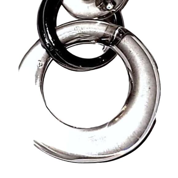 Clearly Clear Double Hoops Earrings - Picture 9 of 11